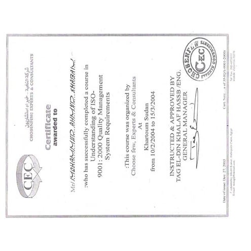 Quality Management system Requirements