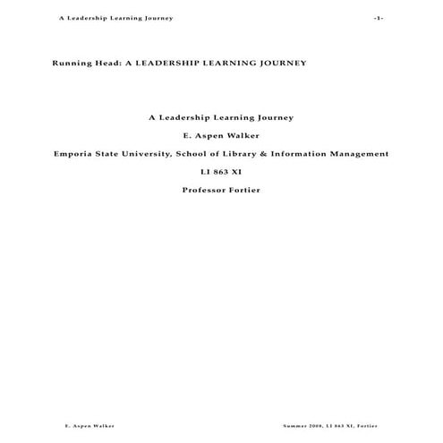 863 Leadership Paper Fortier E Aspen Walker8.8.08