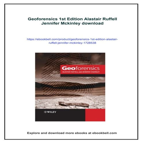 Geoforensics 1st Edition Alastair Ruffell Jennifer Mckinley | PDF