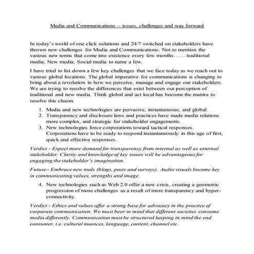 Media and Communications - White Paper