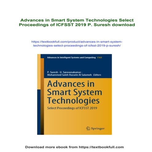 Advances in Smart System Technologies Select Proceedings of ICFSST 2019 P. Su...