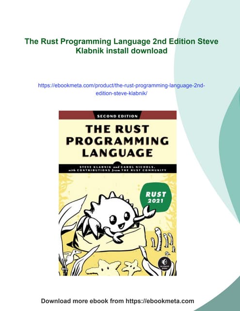 The Rust Programming Language 2nd Edition Steve Klabnik