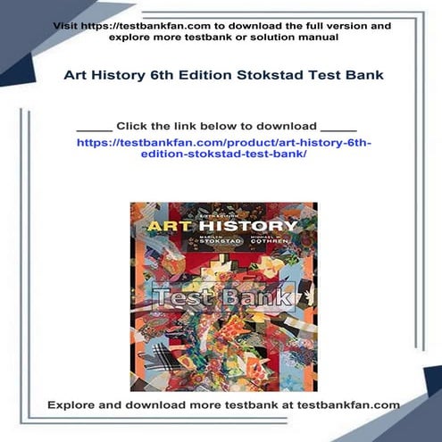 Art History 6th Edition Stokstad Test Bank