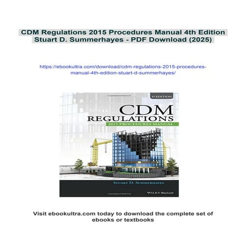 CDM Regulations 2015 Procedures Manual 4th Edition Stuart D. Summerhayes