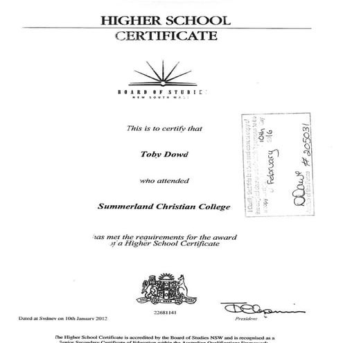 High School Certificate | PDF