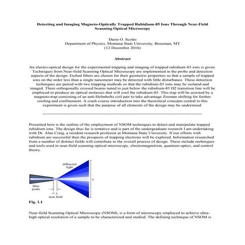 Dario Scotto - Detecting and Imaging Magneto-Optically Trapped Rubidium-85 Io...