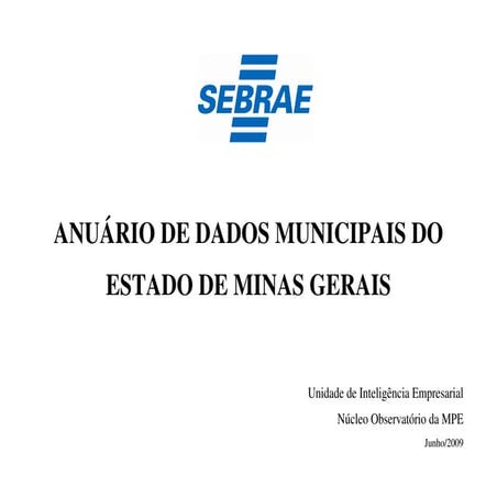 sebraemg-anuario dados municipais de mg 2009