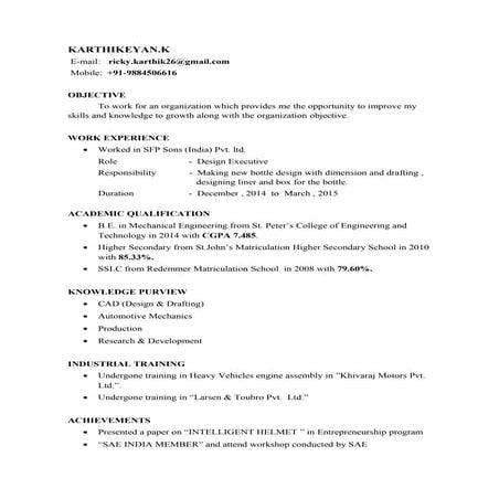 K.Karthikeyan resume | PDF