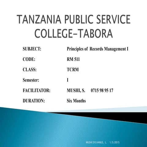 Principles of records management Mushi