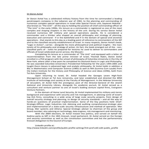 doron avital, short bio | PDF