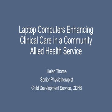 Laptop computers enhancing clinical care in community allied health service