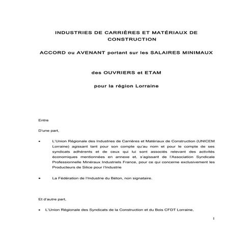 IDCC 87 et 135 salaires ouvriers etam mai 2016