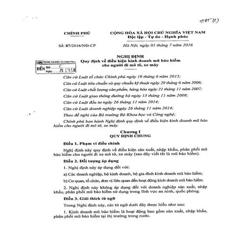 Nghị định số 87/2016/NĐ-CP của Chính phủ | PDF