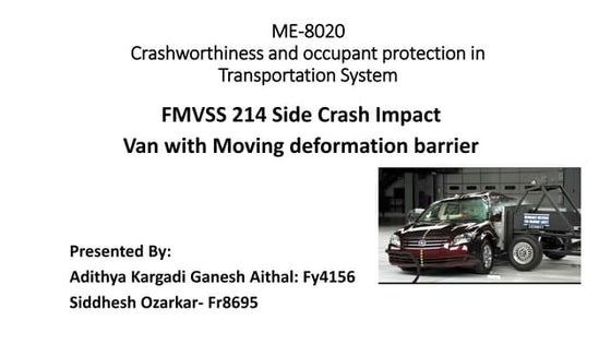 Rear Impact Analysis with a moving deformable barrier. | PPTX