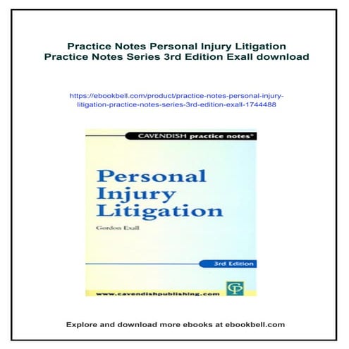 Practice Notes Personal Injury Litigation Practice Notes Series 3rd ...