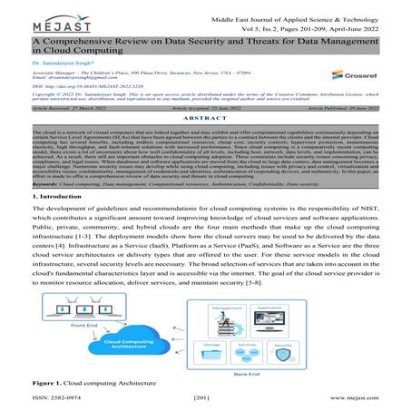 A Comprehensive Review on Data Security and Threats for Data Management ...