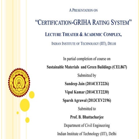 Certifcation of Building Using GRIHA Rating System