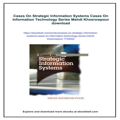 Cases On Strategic Information Systems Cases On Information Technology ...