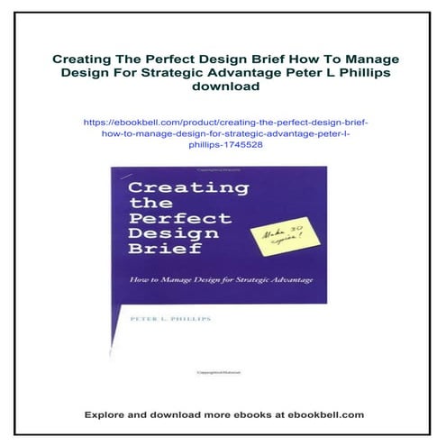 Creating The Perfect Design Brief How To Manage Design For Strategic ...