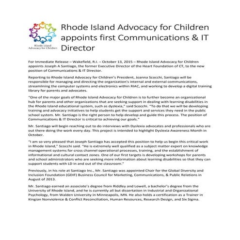 Rhode Island Advocacy for Children PR | PDF