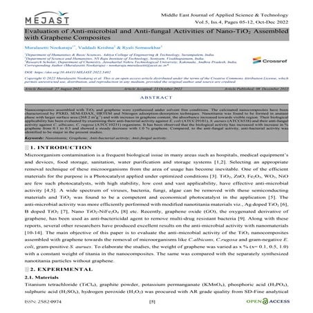 Evaluation of Anti-microbial and Anti-fungal Activities of Nano-TiO2 Assemble...