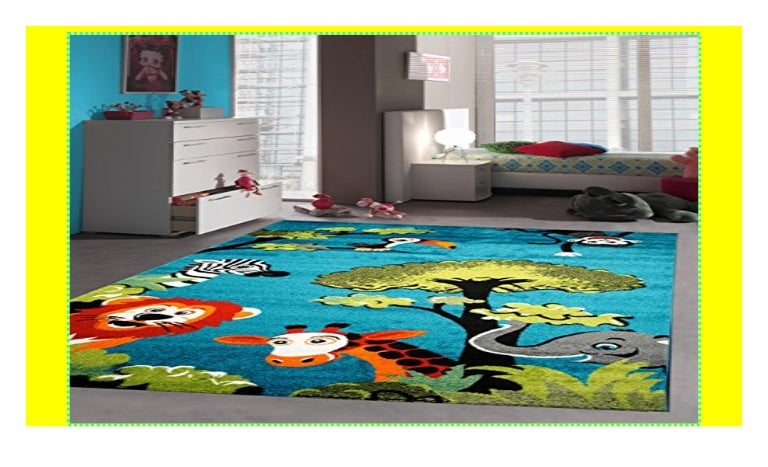 Traum Bunter Kinderzimmer Teppich Waldtiere Grosse 200 X 290 Cm