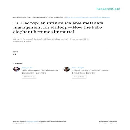 Dr.Hadoop- an infinite scalable metadata management for Hadoop-How the baby e...