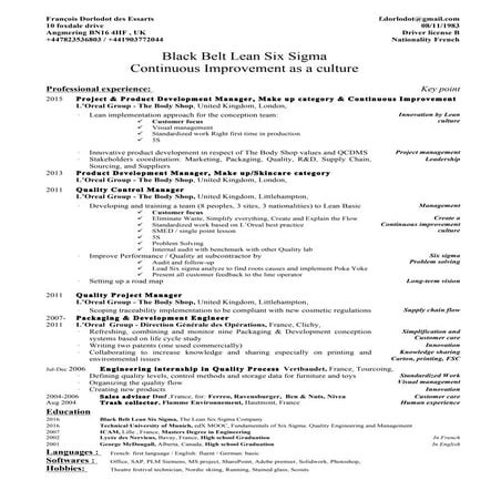 CV Black  Belt - Francois Dorlodot EN