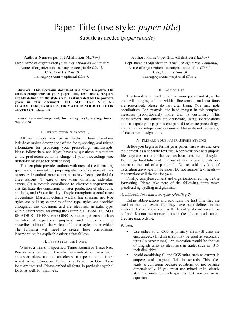 format paper