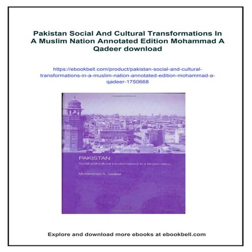 Pakistan Social And Cultural Transformations In A Muslim Nation ...