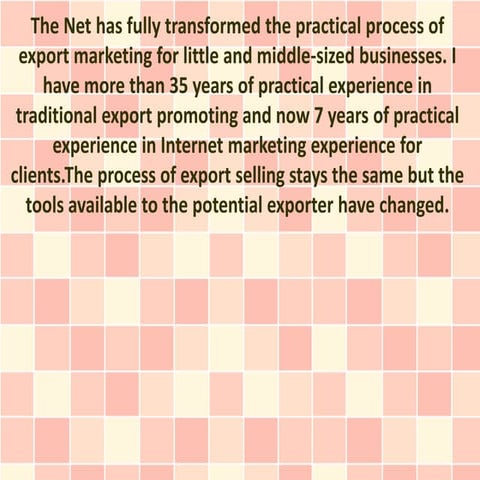 The Practical Guide for Exporting your Products thru the Internet