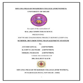SCHOOL BUS ROUTING MANAGEMENT SYSTE...