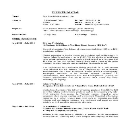 Hyacinth Lobo CV 2016 final