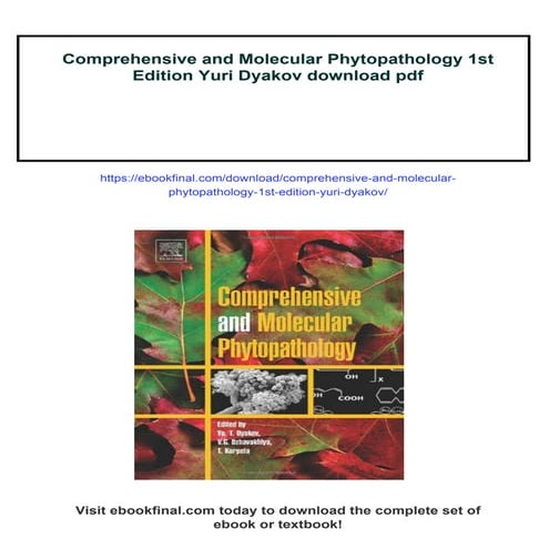 Comprehensive and Molecular Phytopathology 1st Edition Yuri Dyakov