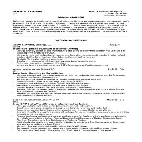 Tracie Kilbourn Resume