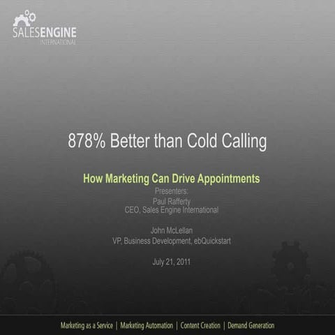 878% Better Than Cold Calling: How Marketing Can Drive Appointments
