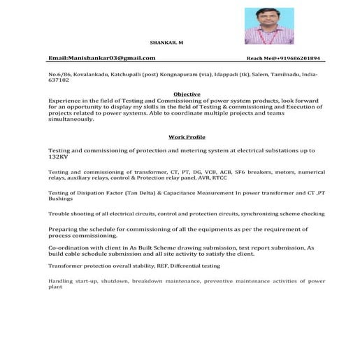 shankar resume | PDF