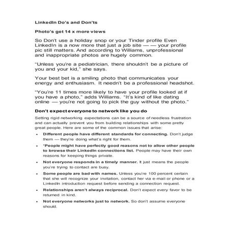 LinkedIn Do’s and Don’ts day 2