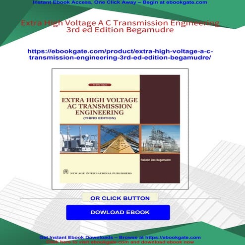 Extra High Voltage A C Transmission Engineering 3rd ed Edition ...