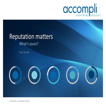 Reputation matters - what's yours?