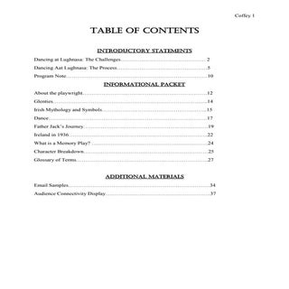 Dancing at Lughnasa Casebook