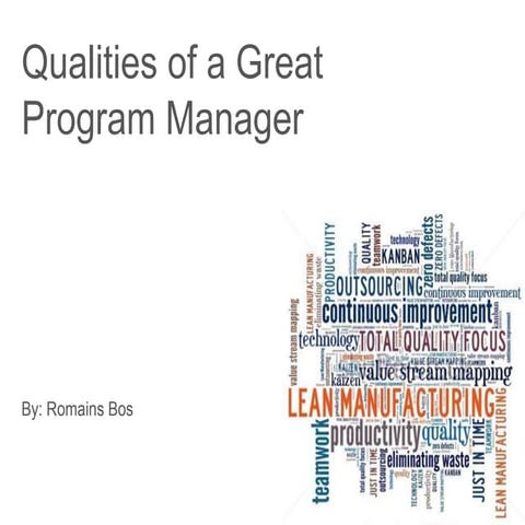 Qualities of a Great Program Manager