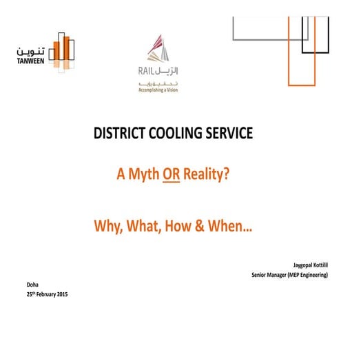 District Cooling Service - Presentation to Qatar Rail