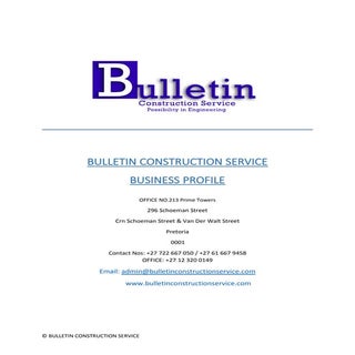 BULLETIN CONSTRUCTION SECVICE Busin...