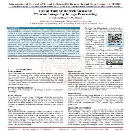 Brain Tumor Detection using CT scan Image by Image Processing | PDF