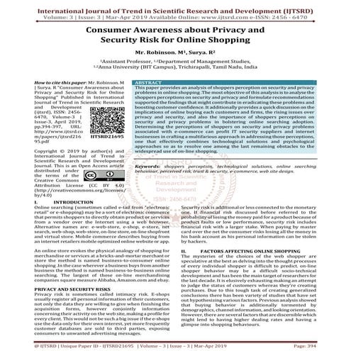 Consumer Awareness about Privacy and Security Risk for Online Shopping ...