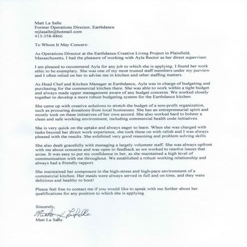 Ayla Letter | PDF