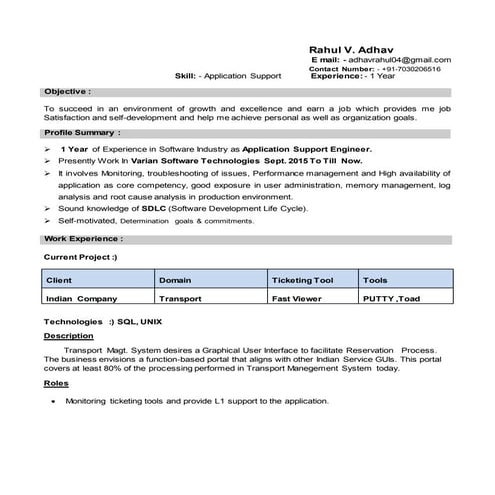 Rahul Adhav Resume