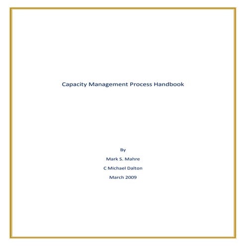 Capacity Management Process Handbook