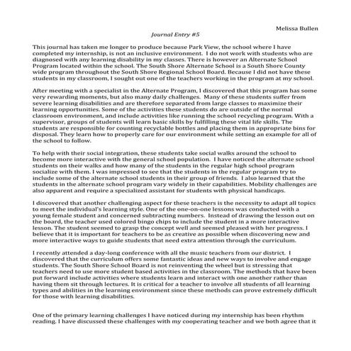 Inclusive Learning Environments